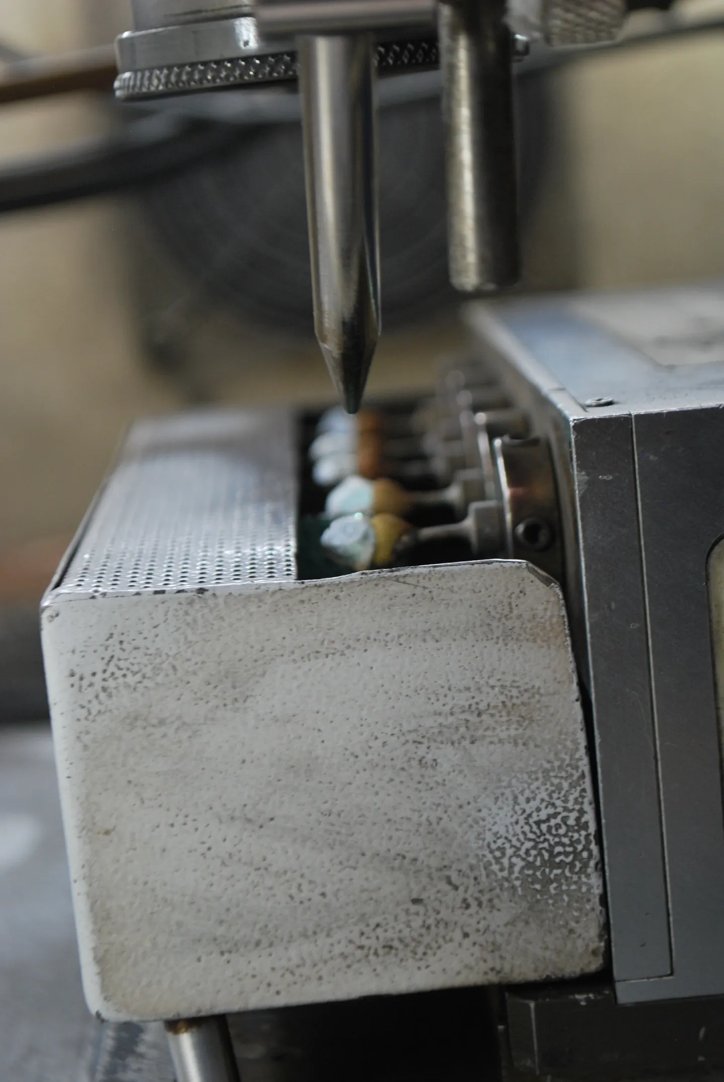 Close view of a cutting machine