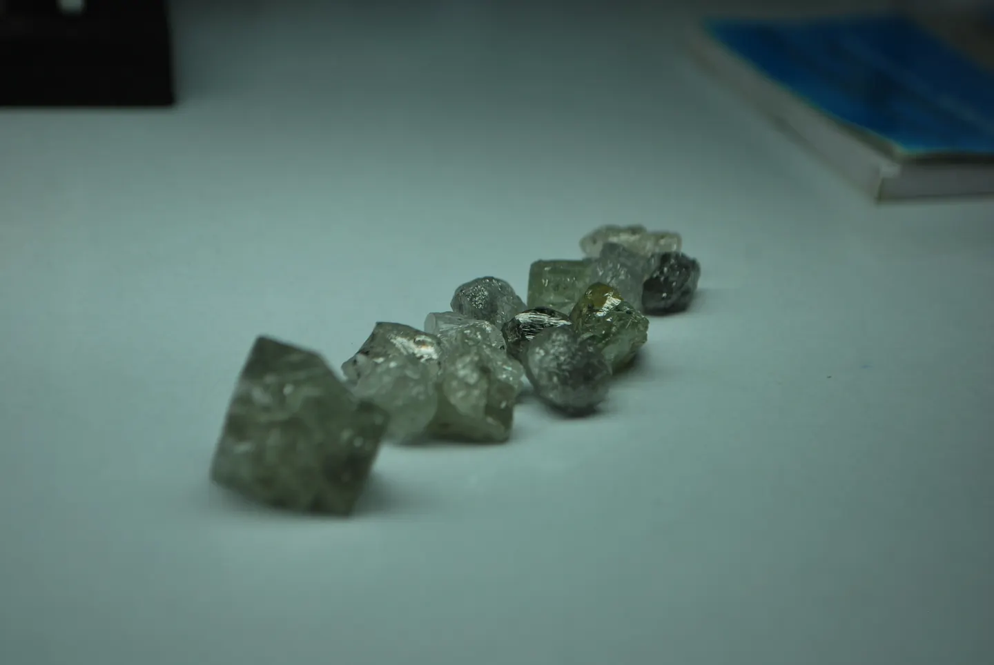 Laboratory-grown rough examined before cutting