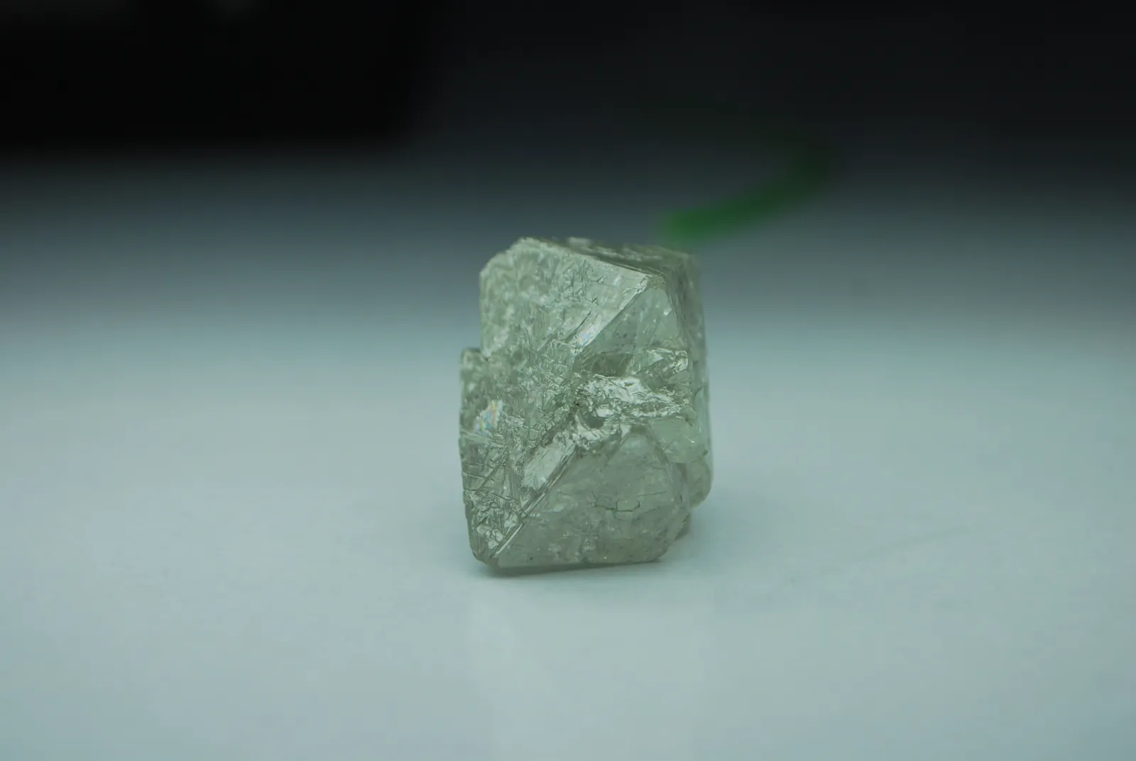 An uncut piece of laboratory-grown diamond rough